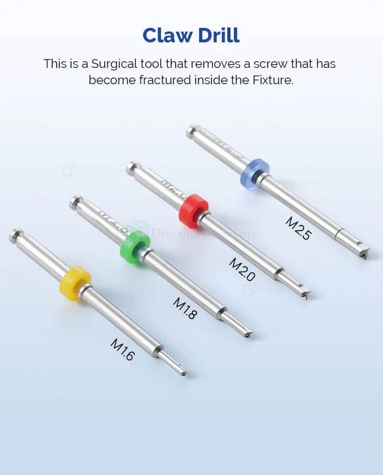 Kit Universal para Extracci&oacute;n de Tornillos Rotos en Implantes Dentales Set de Extractores